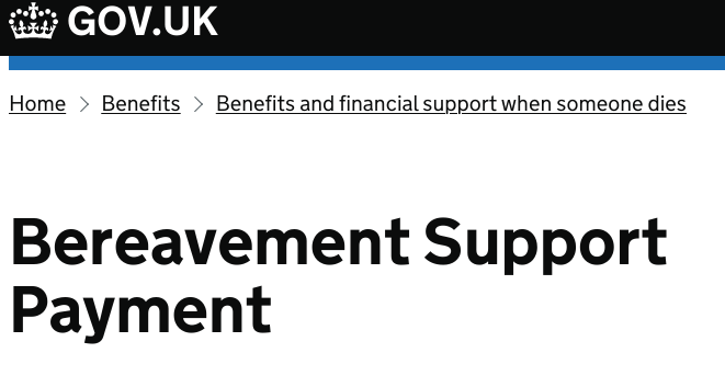 Bereavement Support Payment